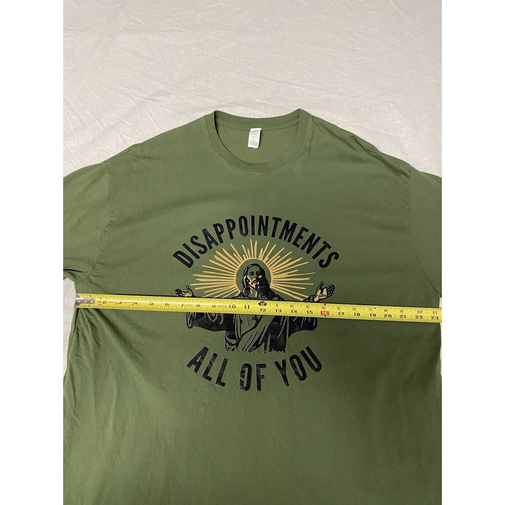 Disappointments All of You Jesus Graphic T-Shirt Men's 2XL Green Funny Meme Tee - Picture 4 of 7